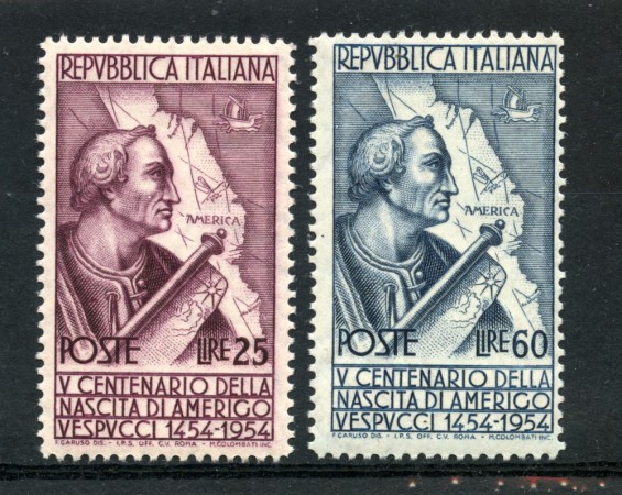 1954 - LOTTO/6247 - REPUBBLICA - AMERIGO VESPUCCI 2v. - NUOVI