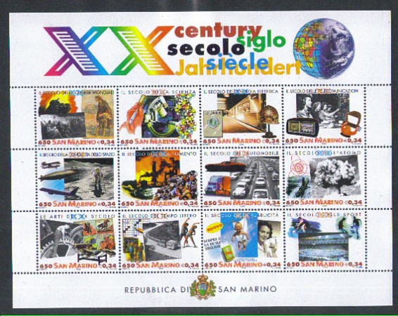 2000 - LOTTO/8216 - SAN MARINO -  XX° SECOLO - FOGLIETTO