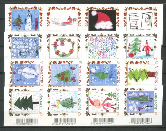 2009 - SLOVENIA - IL MIO FRANCOBOLLO 16v.  - NUOVI ADESIVI - LOTTO/34500