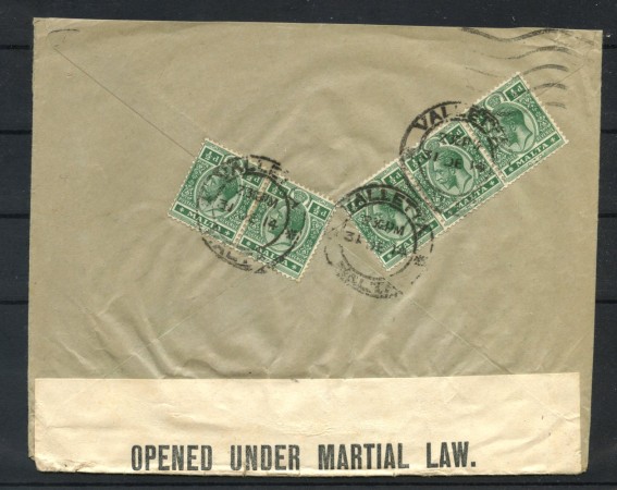 1914 - MALTA - LOTTO/41872 - BUSTA PER MILANO CON CENSURA INGLESE