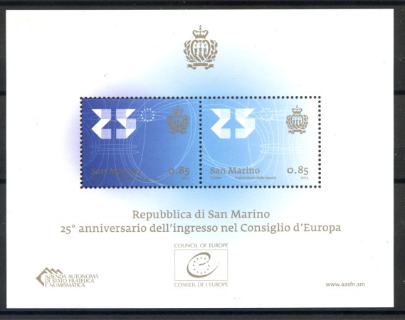 2013 - SAN MARINO - CONSIGLIO D'EUROPA - FOGLIETTO NUOVO - LOTTO/36763