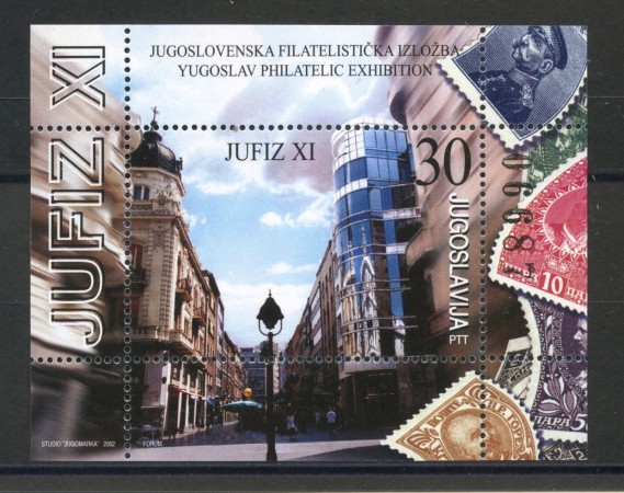 2002 - JUGOSLAVIA - JUFIX  ESPOSIZIONE FILATELICA - FOGLIETTO - NUOVO - LOTTO/35579