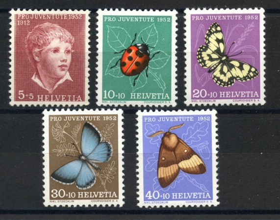 1952 - LOTTO/39413 - SVIZZERA - PRO JUVENTUTE 5v. - NUOVI