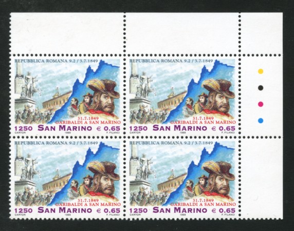 1999 - LOTTO/8206QN - SAN MARINO - RITIRATA DI GARIBALDI - QUARTINA