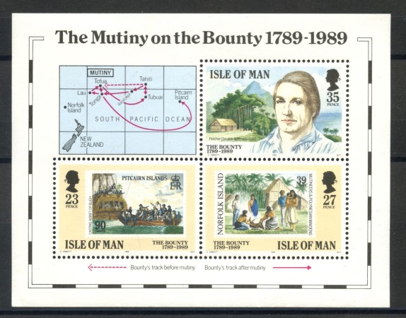 1989 - ISOLA DI MAN - AMMUTINAMENTO DEL BOUNTY - FOGLIETTO NUOVO - LOTTO/36016