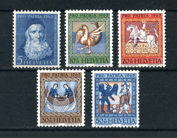 1965 - LOTTO/22333 - SVIZZERA - PRO PATRIA 5v. - NUOVI