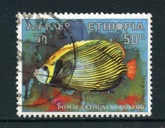 1970 - ETHIOPIA - 50c. PESCI DEL MAR ROSSO - USATO - LOTTO/25505