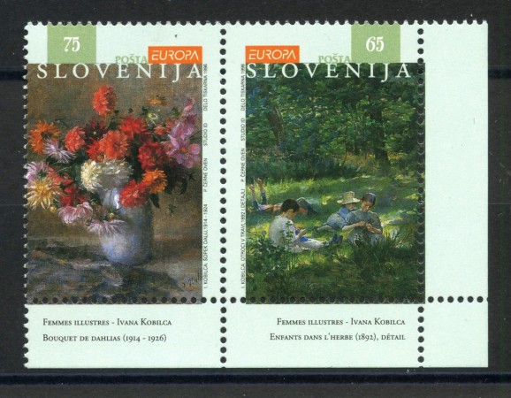 1996 - SLOVENIA - EUROPA DONNE CELEBRI  2v. - NUOVI - LOTTO/33899