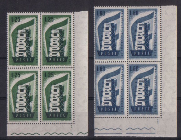 1956 - LOTTO/6306Q  - REPUBBLICA -  EUROPA 2v. QUARTINE
