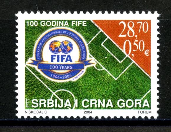 2004 - SERBIA MONTENEGRO - LOTTO/37648 - CENTENARIO FIFA - NUOVO