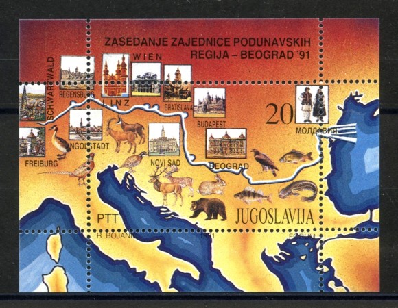 1991 - JUGOSLAVIA - LOTTO/38583 - STATI SUL DANUBIO - FOGLIETTO - NUOVO