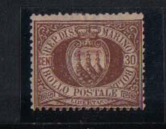1877/90 - LOTTO/2638 -  SAN MARINO - 30c. BRUNO - T/L