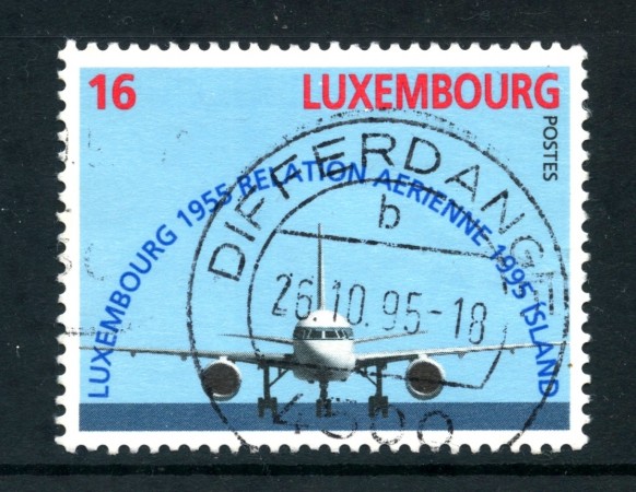 1995 - LUSSEMBURGO -  COLLEGAMENTO AEREO CON L'ISLANDA - USATO - LOTTO/29904