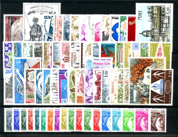1978 - LOTTO/22624 - FRANCIA - ANNATA COMPLETA 65v. - NUOVI