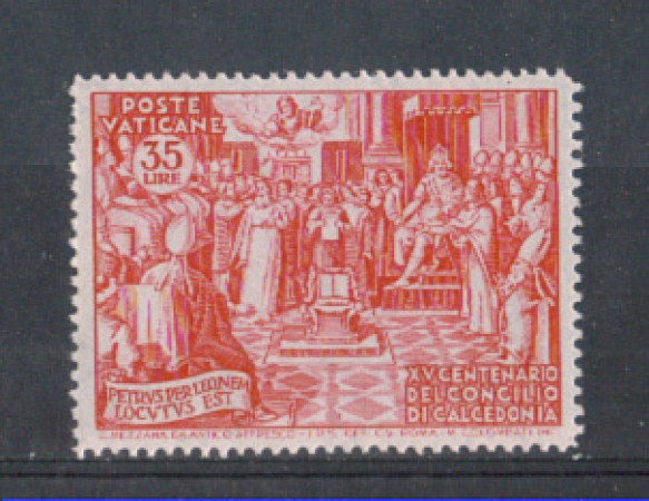 1951 - LOTTO/3235A - VATICANO - 35 L. CONCILIO DI CALCEDONIA NUOVO