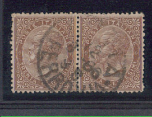 1863 - LOTTO/REG19DU - REGNO - 30c. COPPIA TIR. LONDRA