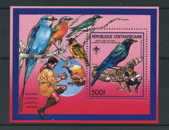 1988 - REP. CENTROAFRICANA - LOTTO/20099 - FAUNA E SCOUT FOGLIETTO