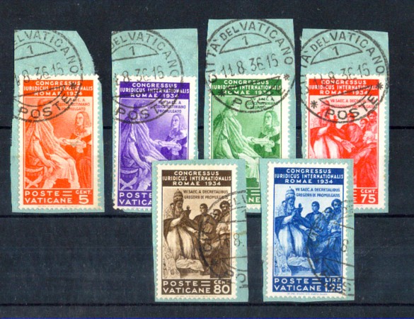 1936 - LOTTO/11064 - VATICANO - CONGRESSO GIURIDICO 6v. - USATI