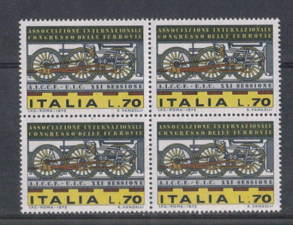 1975 - LOTTO/6632Q - REPUBBLICA - CONGRESSO FERROVIE - QUARTINA