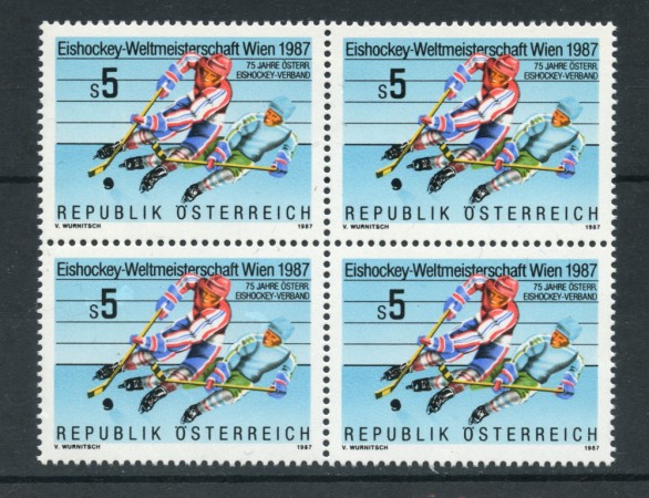 1987 - LOTTO/20292Q - AUSTRIA - CAMPIONATI DI HOCKEY - QUARTINA