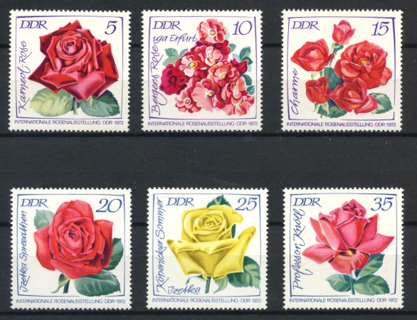 1972 - GERMANIA DDR - ESPOSIZIONE DELLE ROSE 6v. - NUOVI - LOTTO/36433