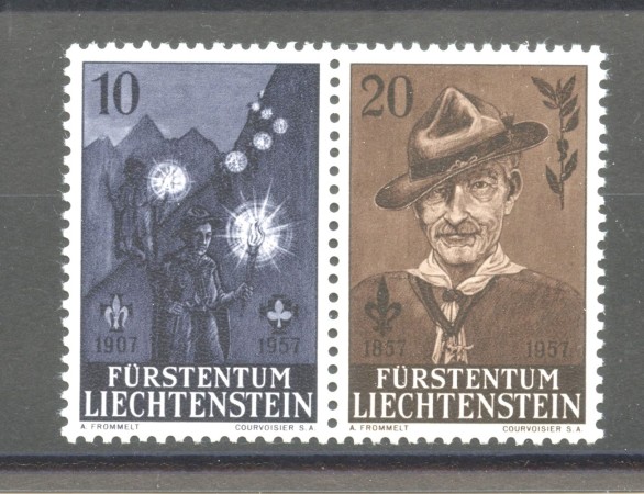 1957 - LIECHTENSTEIN - LOTTO/40941 - CENTENARIO SCOUTISMO 2 v. - NUOVI