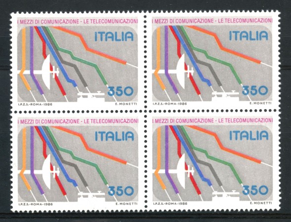 1986 - LOTTO/6857Q - REPUBBLICA - MEZZI DI COMUNICAZIONE - QUARTINA NUOVI . 