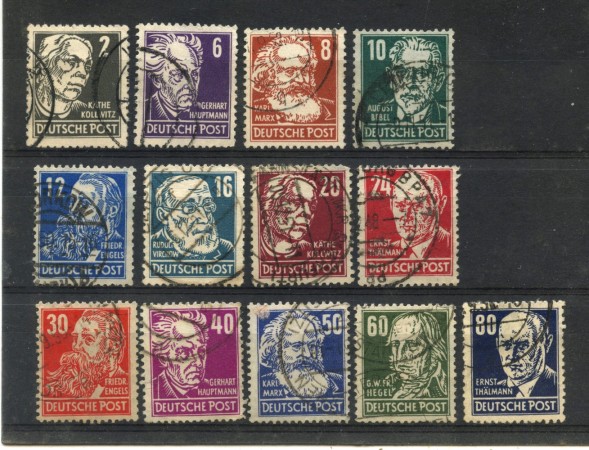 1948 - GERMANIA OCCUPAZIONI - LOTTO/48039 - ZONA SOVIETICA  13v. - USATI