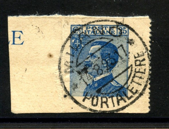 1923 - REGNO - LOTTO/41735 - 25 CENTESIMI AZZURRO  USATO - VARIETA'