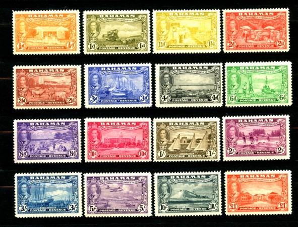 1948 - BAHAMAS - 3° CENTENARIO DELLO STATUTO DELLE COLONIE 16V.- NUOVI - LOTTO/25004