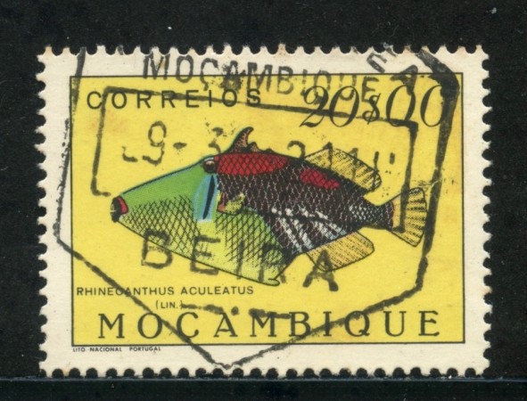 1951 - MOZAMBICO - 20 e. PESCI - USATO - LOTTO/29057