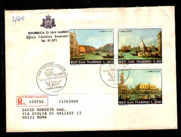 1971 - LOTTO/1030 - SAN MARINO - SALVIAMO VENEZIA - BUSTA FDC