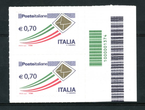 2013 - LOTTO/19172CB - REPUBBLICA - 0,70 POSTA ITALIANA CODICE A BARRE