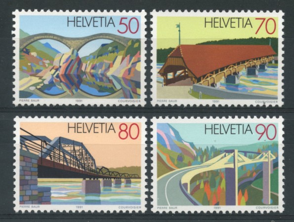 1991 - LOTTO/17430 - SVIZZERA - PONTI 4v. - NUOVI
