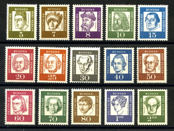 1961 - GERMANIA BERLINO - LOTTO/39936 - CELEBRITA'  15v. - NUOVI