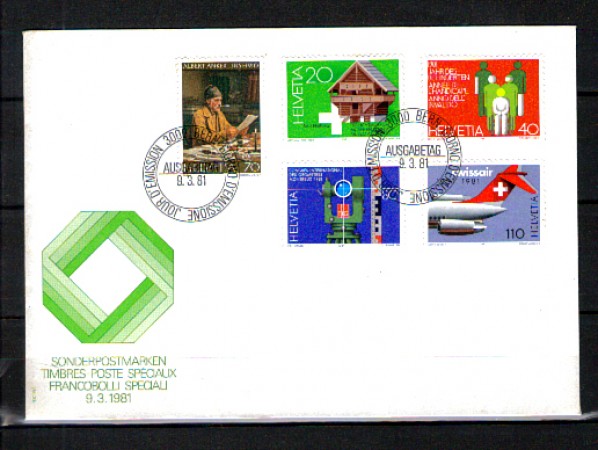 1981- LOTTO/SVI1125FDC - SVIZZERA - PROPAGANDA 5v. - BUSTA FDC