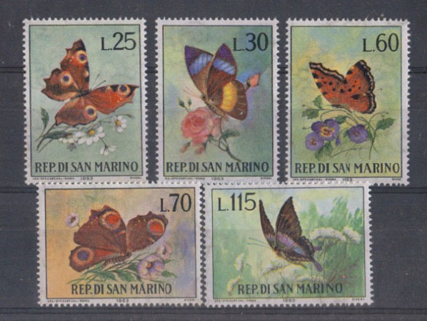 1963 - LOTTO/7883 - SAN MARINO - FARFALLE