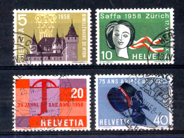 1958 - LOTTO/SVI605CPU - SVIZZERA - PROPAGANDA 4v. - USATI