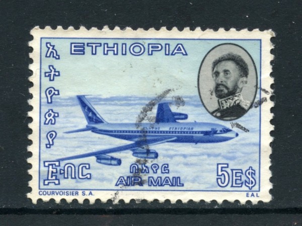 1965 - ETHIOPIA - POSTA AEREA 5d. AEREO - USATO - LOTTO/25515