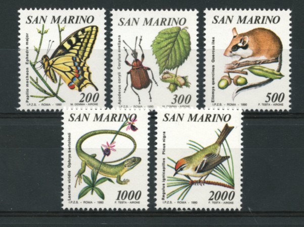 1990 - LOTTO/13580 - SAN MARINO - FLORA E FAUNA 5v. - NUOVI