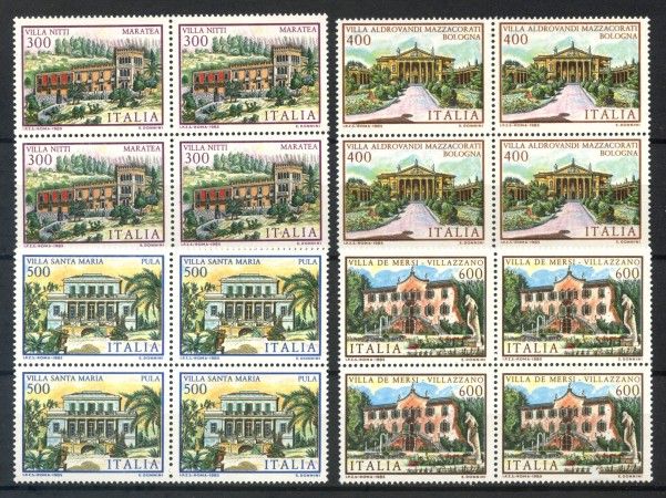 1985 - LOTTO/6840Q - REPUBBLICA - VILLE 6° SERIE 4V. - QUARTINE NUOVI