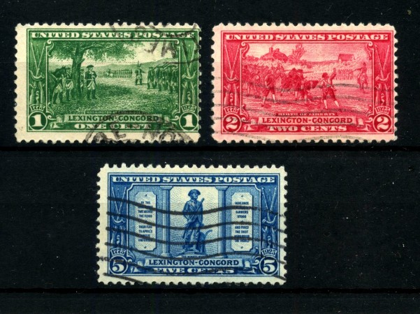 1925 - STATI UNITI - LOTTO/42418 -  BATTAGLIA DI LEXINGTON 3v. - USATI