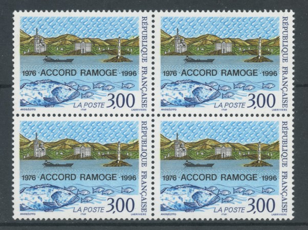 1996 - LOTTO/22413 - FRANCIA - ACCORDO RAMOGE - QUARTINA NUOVA