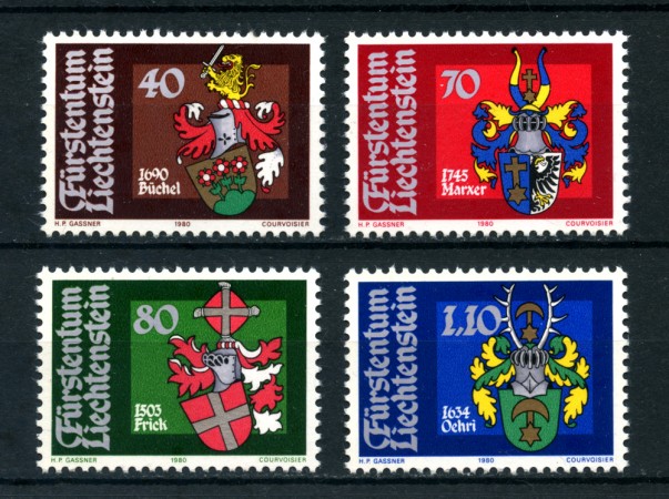 1980 - LOTTO/23533 - LIECHTENSTEIN - STEMMI LANDAMMANNI 4v. - NUOVI