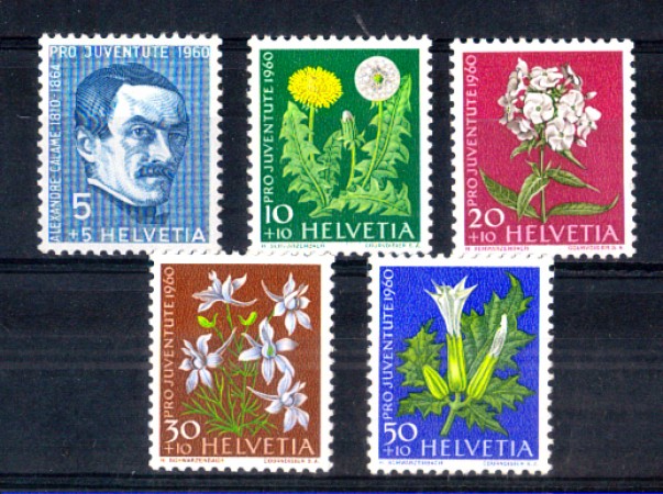 1960 - LOTTO/SVI672CPN - SVIZZERA - PRO JUVENTUTE 5v. - NUOVI
