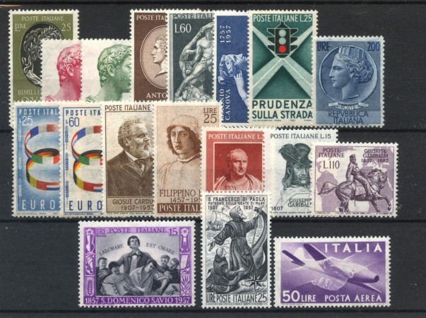 1957 - REPUBBLICA - LOTTO/42589A - ANNATA COMPLETA  18v. NUOVI 