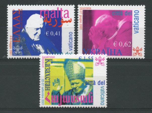 2002 - LOTTO/12659  VATICANO - VIAGGI PAPA 3v. - NUOVI