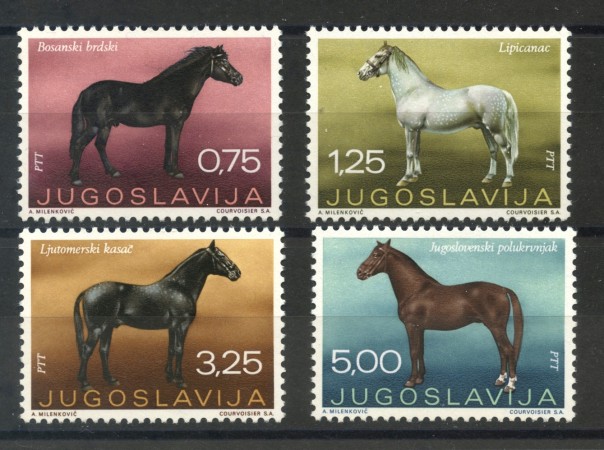1969 - JUGOSLAVIA - FACOLTA' DI VETERINARIA CAVALLI 4v. NUOVI - LOTTO/34766