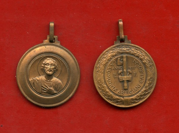1929/30 - ITALIA - MEDAGLIA COMUNITA' ARTIGIANI CALZOLAI ANNO VIII° E.F. - LOTTO/M30143