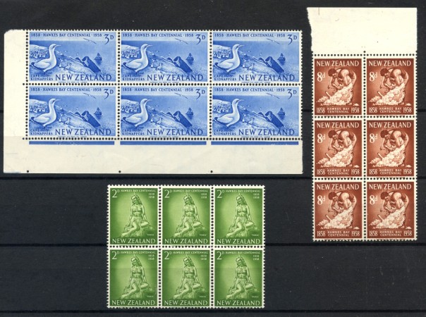 1958 - NUOVA ZELANDA - LOTTO/38742 - BAYA DI HAWKE  3v. - NUOVI